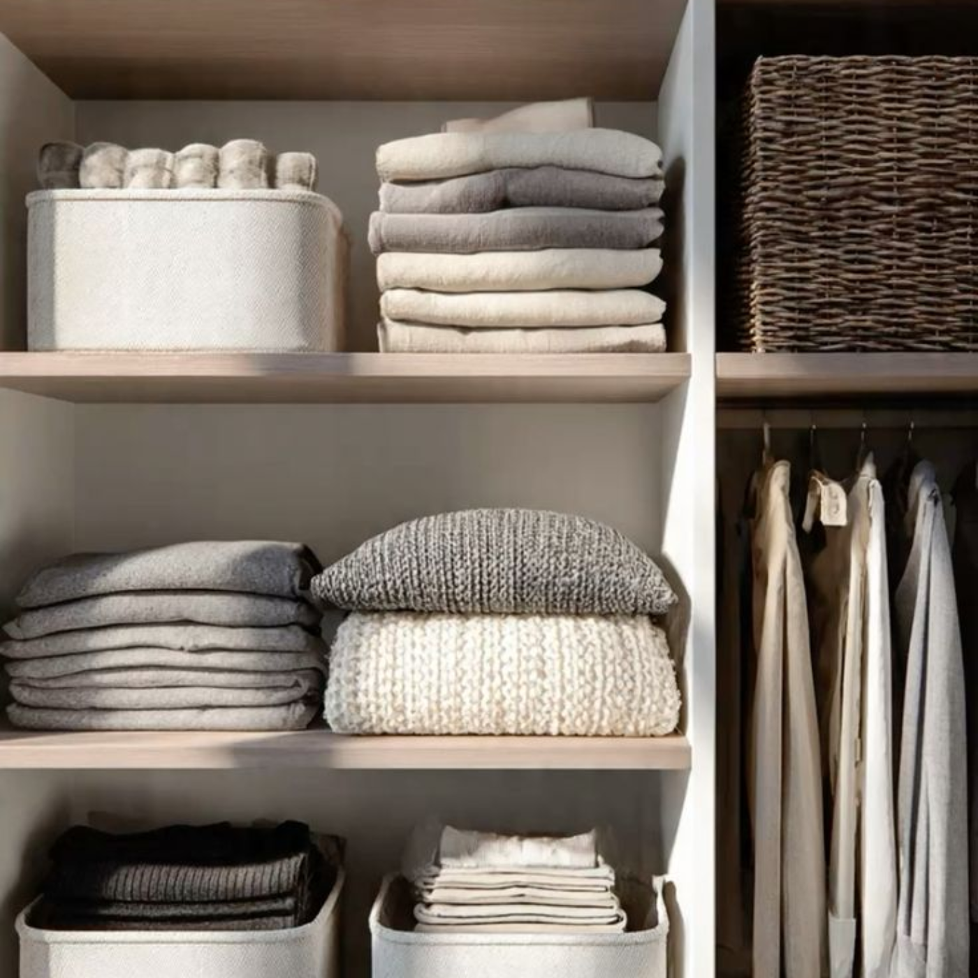 como organizar edredons e roupas de cama no armário sem ocupar espaço