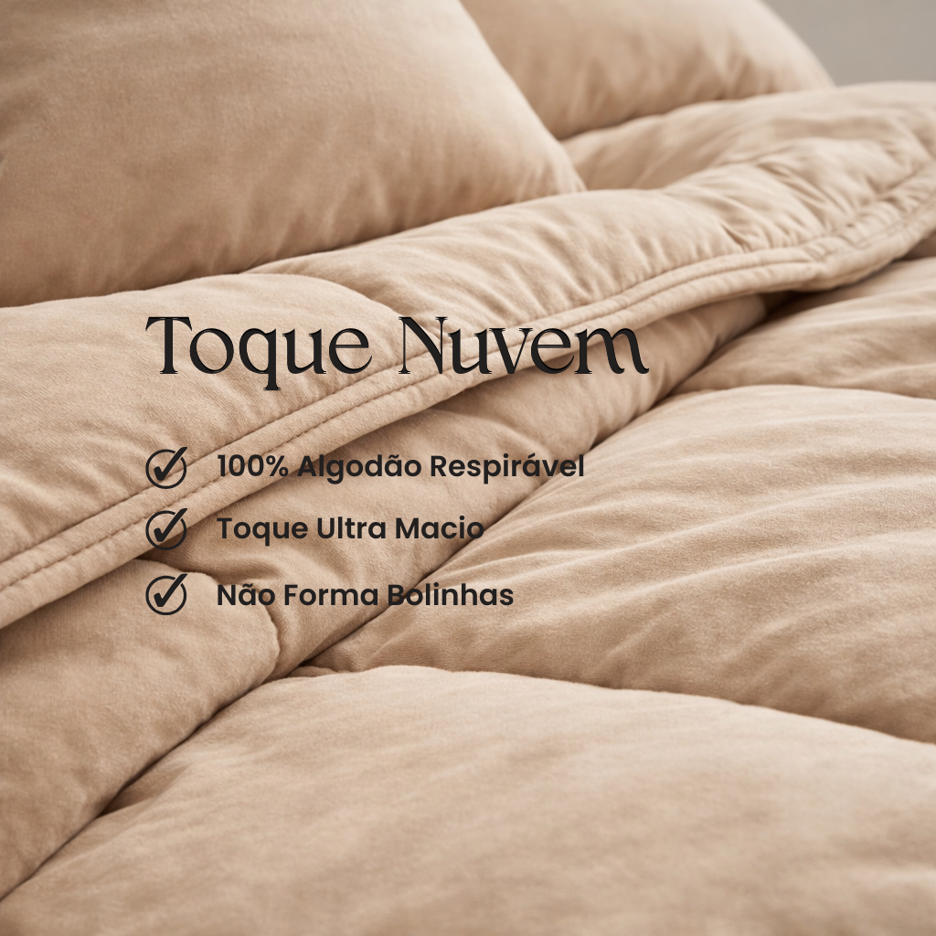 Edredom Nuvem Areia Natural