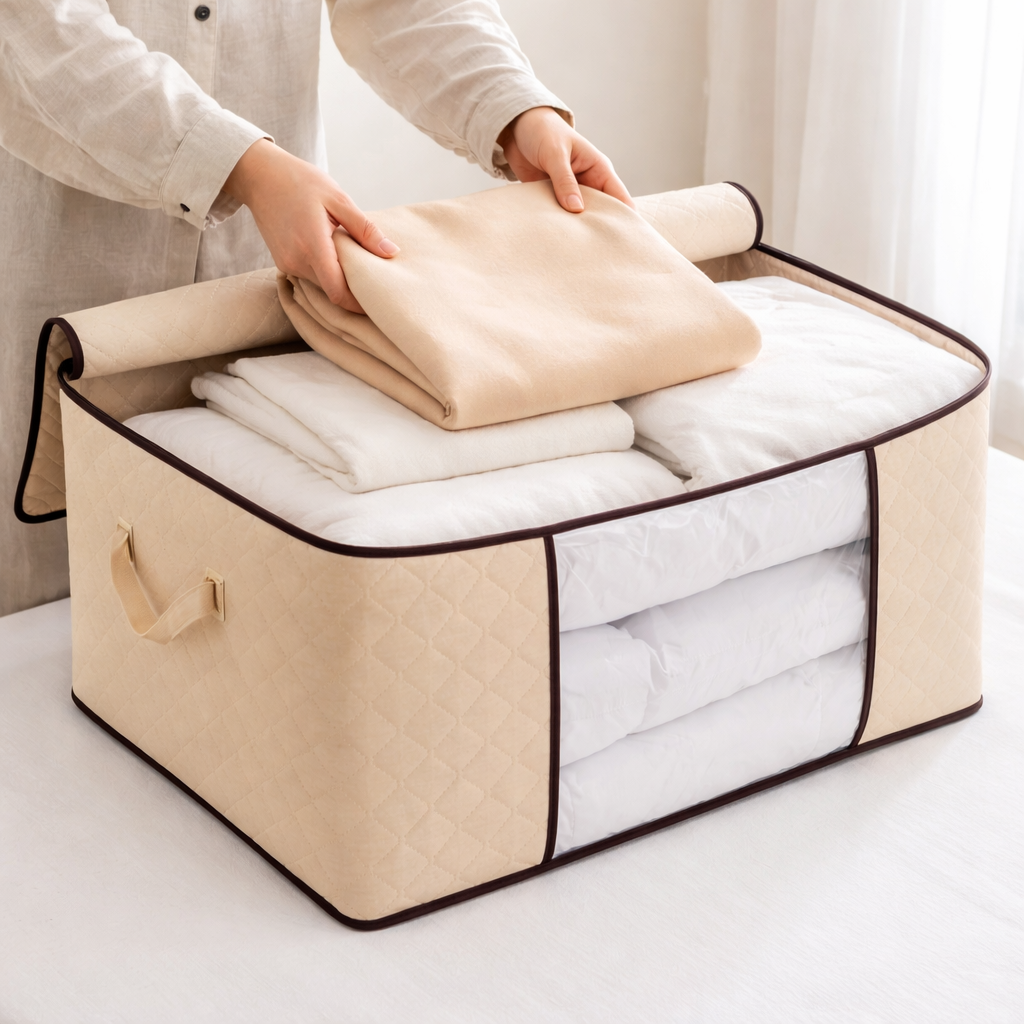 Bolsa Organizadora de Edredom Bege