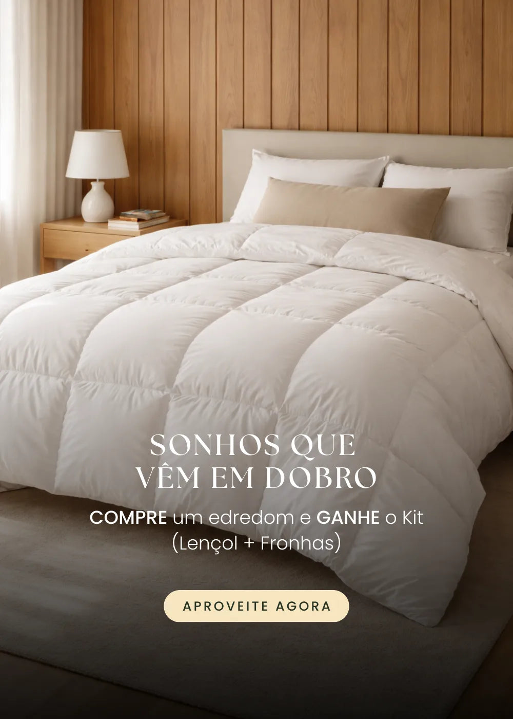 cama organizada com edredom