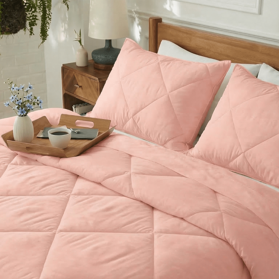 Edredom Aurora 600 Fios Rosa - ECO HOUSI